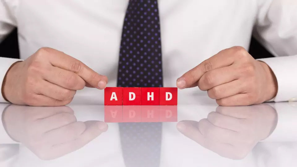 ADHD og Dopamin tekst i rødt